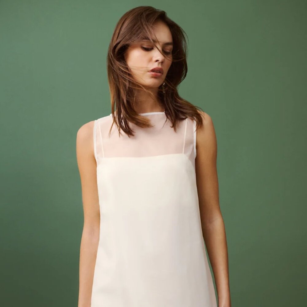 Reformation Ivory Sleeveless Mini Dress